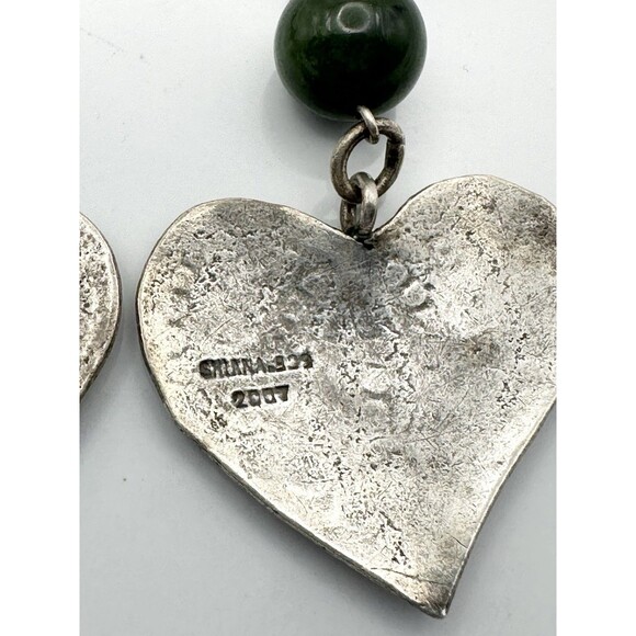 Shiana 2007 925 Sterling Silver Leaf Heart Dangle Earrings - Picture 5 of 5